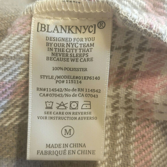 BLANK NYC Plaid Snap Front Cozy Casual Fall Winter Shacket Jacket Size M - Picture 13 of 14